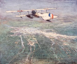 Sea-plane flying over Damascus